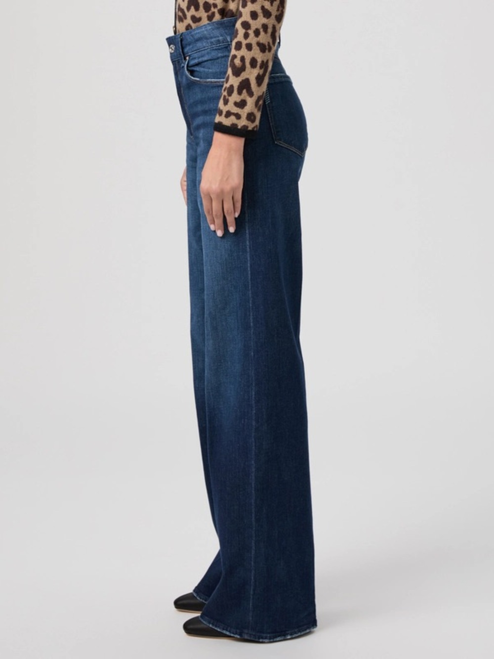 PAIGE Long Tall Inseam High-Rise Wide-Leg Jeans Size 29 - Picture 4 of 5